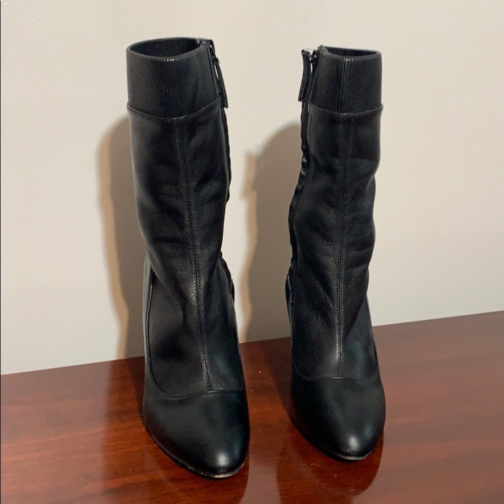 Zara black calf boots women’s SZ 40 stretch VGC